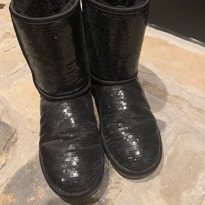 Black sequined UGGs